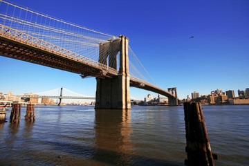 classical NY -  Brooklyn bridge, view from Manhattan