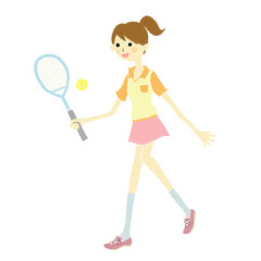 Fototapeta na wymiar テニスをする女性