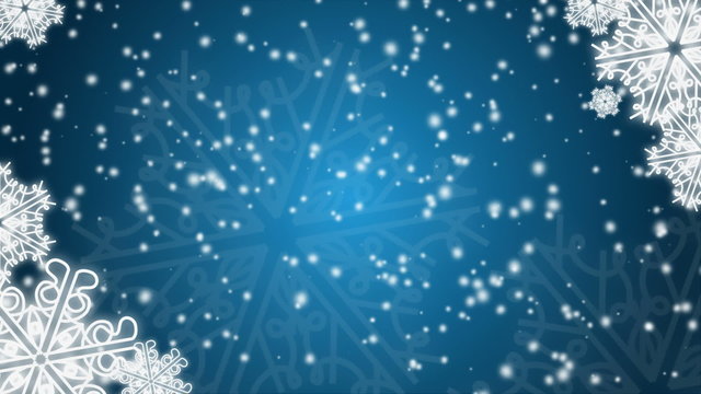 blauer winter hintergrund mit schnee und eiskristallen