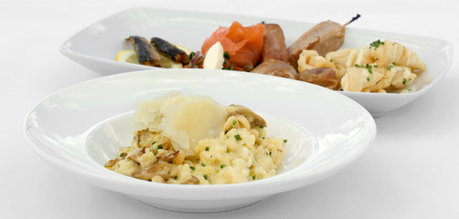 Mushroom Risotto and an Entree Tasting Plate