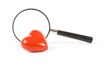 Red Heart and magnifier