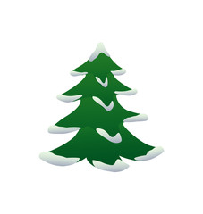 Christmas tree with snow (vector illustration)