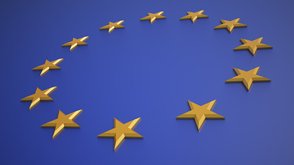 European Union Symbol - golden stars on a blue background