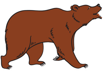 Grizzly Brown Bear Vector