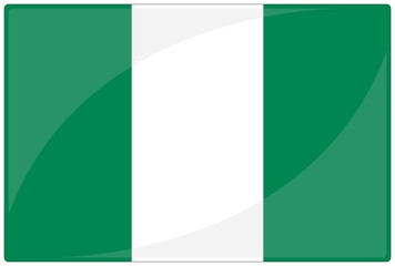 Naklejka premium drapeau glassy nigeria flag