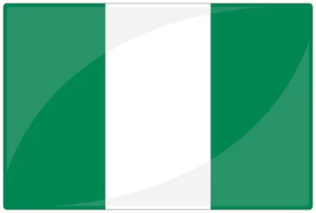 Poster drapeau glassy nigeria flag © DomLortha