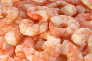 some fresh organic prawns ready to eat