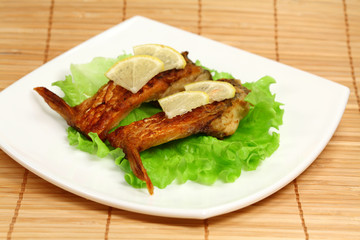 Roasted  bream on a plate