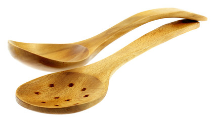 cuillères spatules bois fond blanc