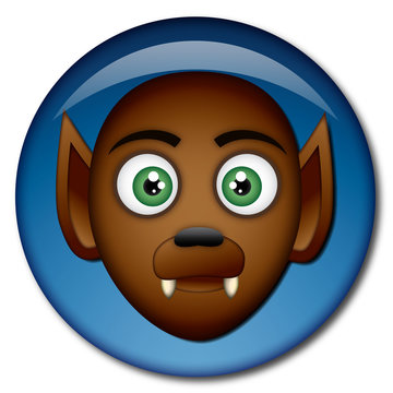 Chapa cabeza de hombre lobo