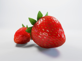 Strawberry (rendered 3D, straight and metaphorical sense)