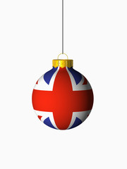 christmas ball with UK flag