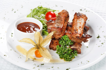 grilled ribs.