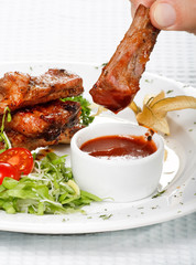 grilled ribs.