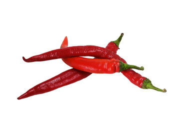 red hot chili pepper on white background