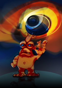 Extraterrestre Alien Alienigena Mostruo Monstruo 3d