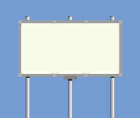 Advertising board mounted on posts with copy space
