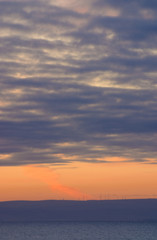 Naklejka na ściany i meble Sunrise over East Lothian, Scotland, UK, Europe.