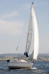 Obraz premium Lovely sailing boat at sea