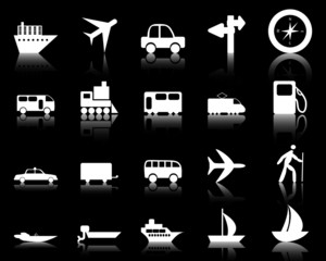 transportation icons set