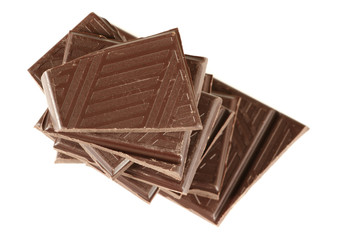 Stack of dark chocolate