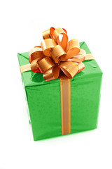 Christmas present on white