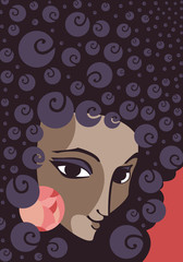 Beautiful woman hair vector background