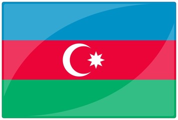 drapeau glassy azerbaidjan flag