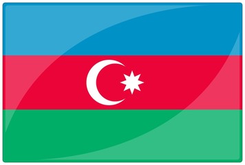 drapeau glassy azerbaidjan flag