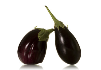 eggplants over white background