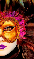 traditional Venice mask with colorful decoration