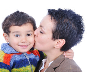Obraz premium Happy members of young family isolated
