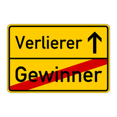 ortsschild gewinner verlierer I