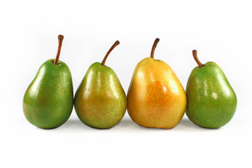 Yellow and Green pears isolated