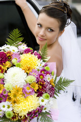 beautiful bride with flowers