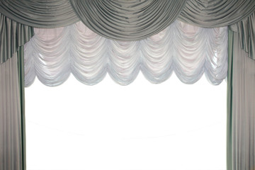 red stage curtain with a tull