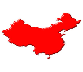 China 3d map with national color