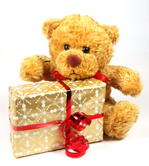 teddy bear with gift