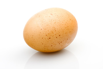Egg isolated on a white background with reflexion