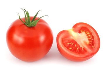 Isolated fresh tomatoes