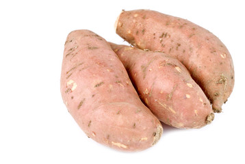 Yams or Sweet Potatoes Isolated on White