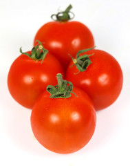 Cherry tomatoes isolated on white