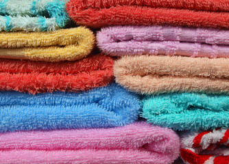 Colored towels abstract background