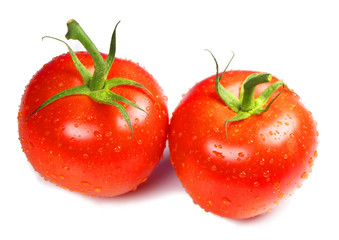 Fresh tomatoes isolated on white