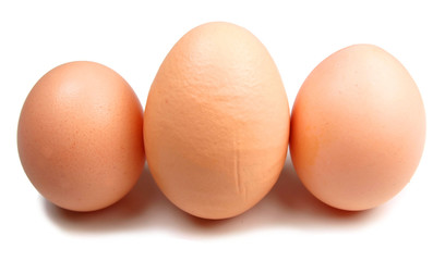 Eggs isolated on white