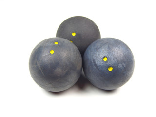 Squash balls isolated on white