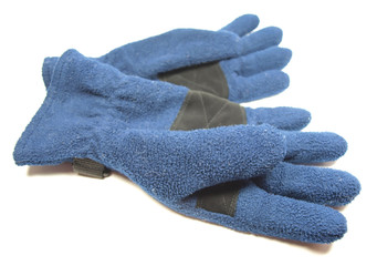 Blue gloves isolated on white