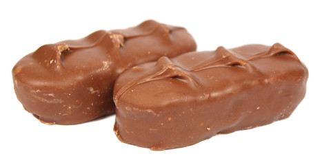 Chocolate sticks isolated on white