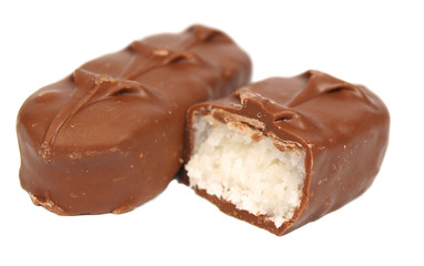 Chocolate sticks isolated on white