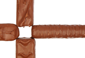 Chocolate stick details isolated on white